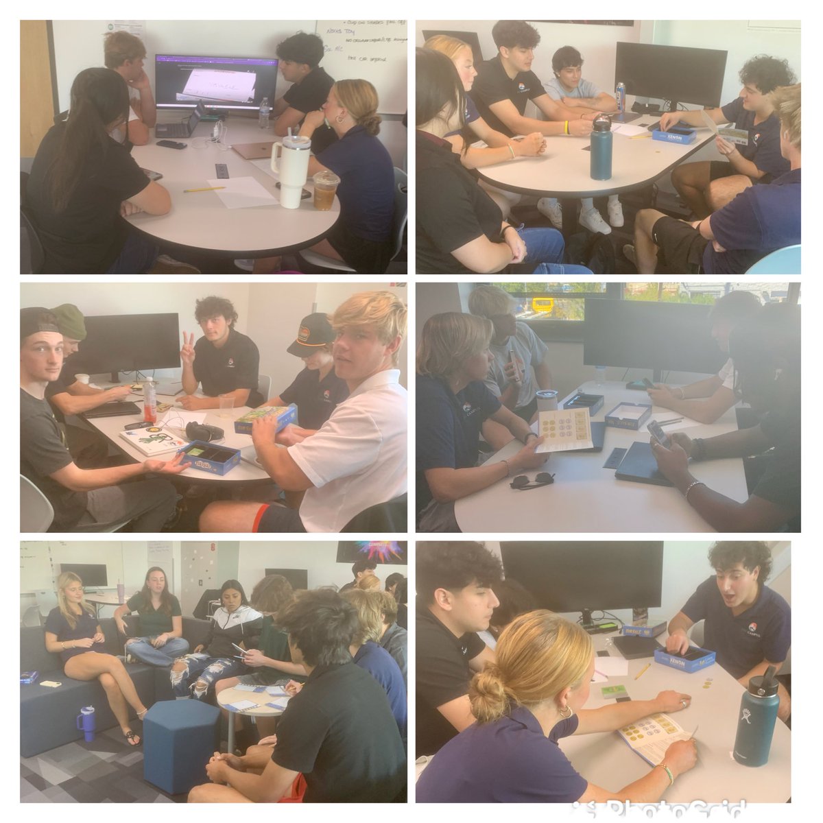 Morning Real Estate Class <a href="/EPICCampusLPS/">EPIC Campus</a> researching pros and cons of board games in preparation of making their own real estate games!