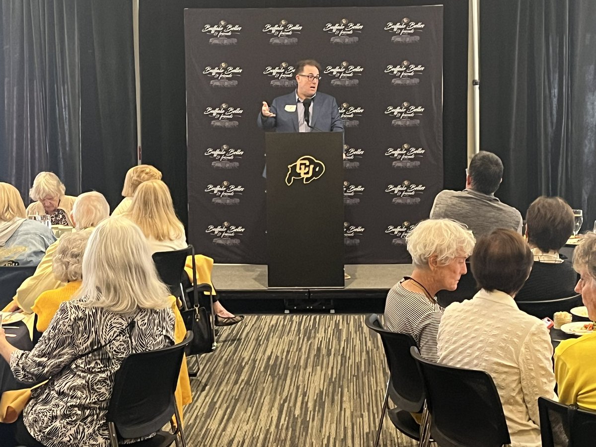 CUBuffaloBelles's tweet photo. Another great Buffalo Belles luncheon is complete! Thank you to Brian Cabral, Roy Edwards, Curtis Snyder, Jeremiah Brown and Ty Holbrook for taking us behind the scenes in your respective sports. #GoBuffs #BeatOregon https://t.co/tAZHMIkJ6z