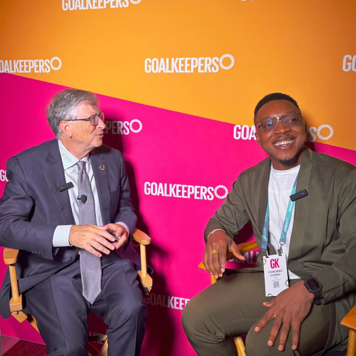 Na so I corner Bill Gates, the co-founder of the Bill and Melinda Gates Foundation, to ask some very questions during the #Goalkeepers2030 conference as a #GoalkeepersPartner 

We can save 2 million lives by 2030. We can play our part. Turn on my notifs so you don't miss it.