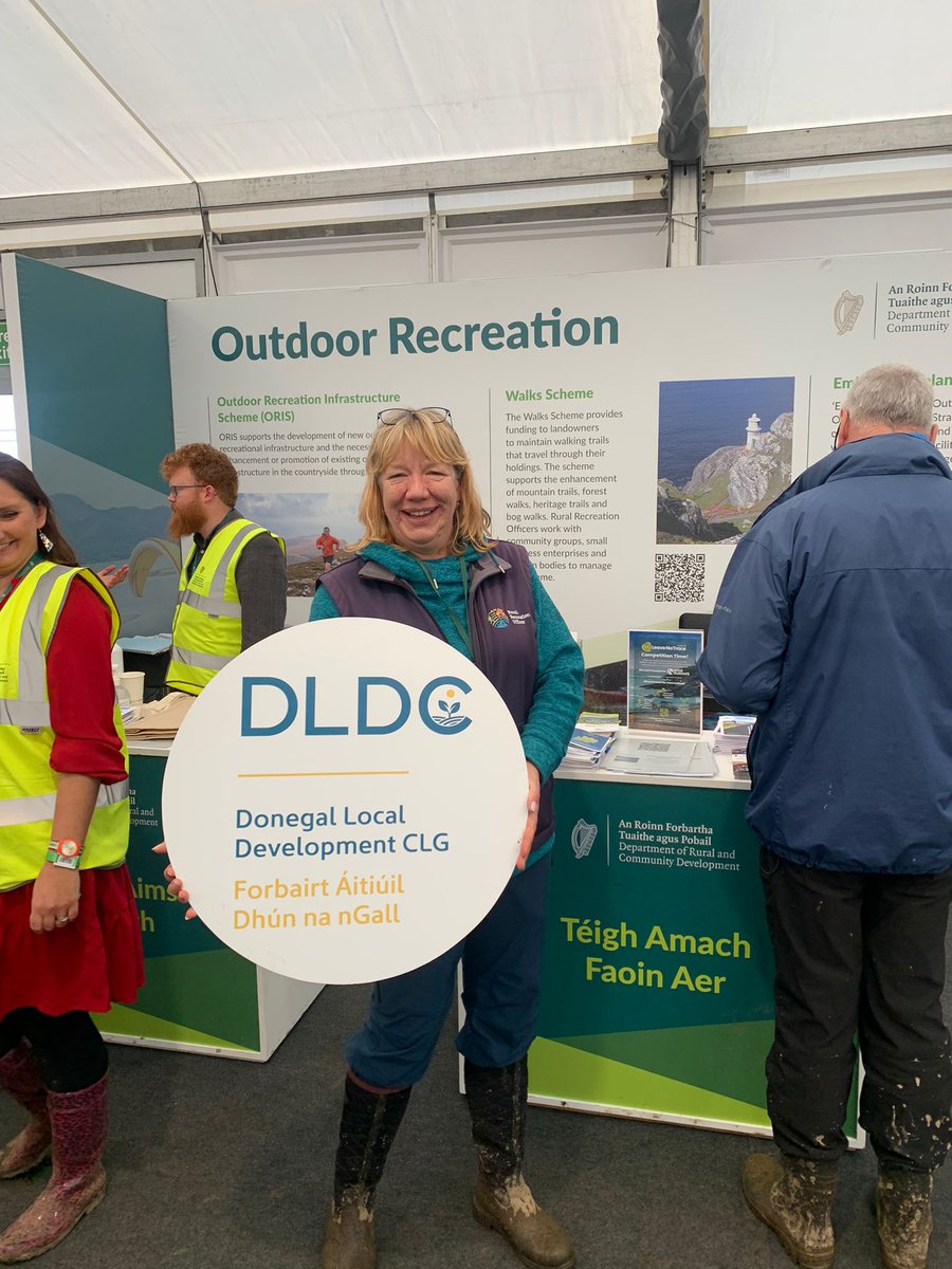 We were delighted to visit  our #DLDC colleague, Inga Bock, at the  Outdoor Recreation stand in the @DeptRCD tent @ #Ploughing2023 today!  No better woman to bring to life the importance of #OutdoorRecreation in Ireland