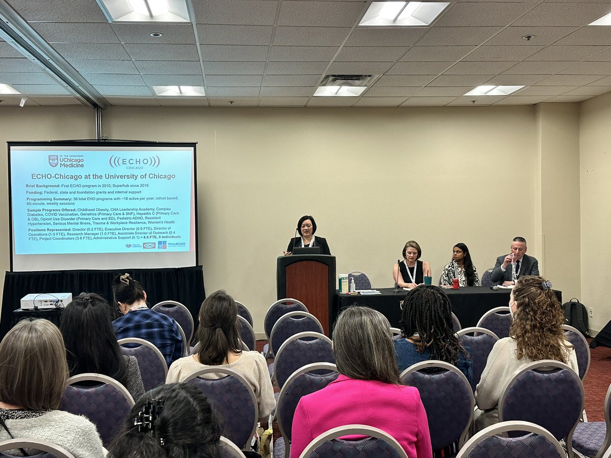 ECHOChicago's tweet photo. Happening now: ECHO Chicago’s very own Executive Director, Karen Lee, speaking alongside Jay Mason, Maggie McDonnell, and Ayushi Todi on ECHO Staffing Models: Adapting to Changing Needs Over Time
#metaecho2023 #metaecho #projectecho #uchicago #uchicagomed #uchicagobsd https://t.co/nxkZAh9mow