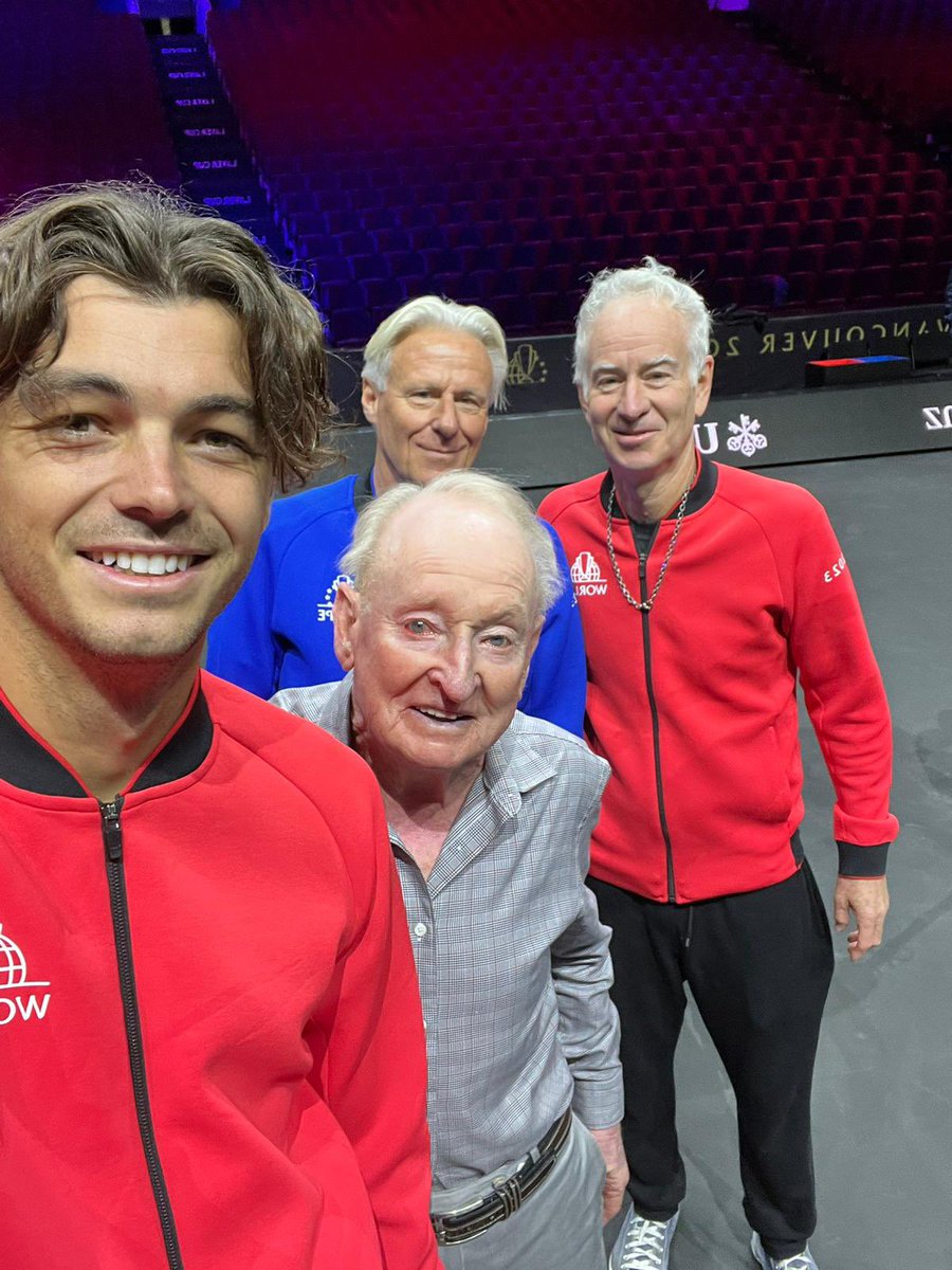 On court with a couple of competitive Captains and America’s No.1 Taylor Fritz. Here we go @LaverCup 🚀