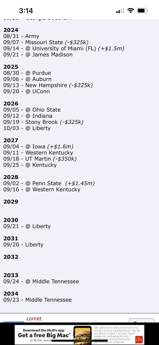 Future <a href="/BallStateFB/">Ball State Football</a> Schedules Some nice road trips here