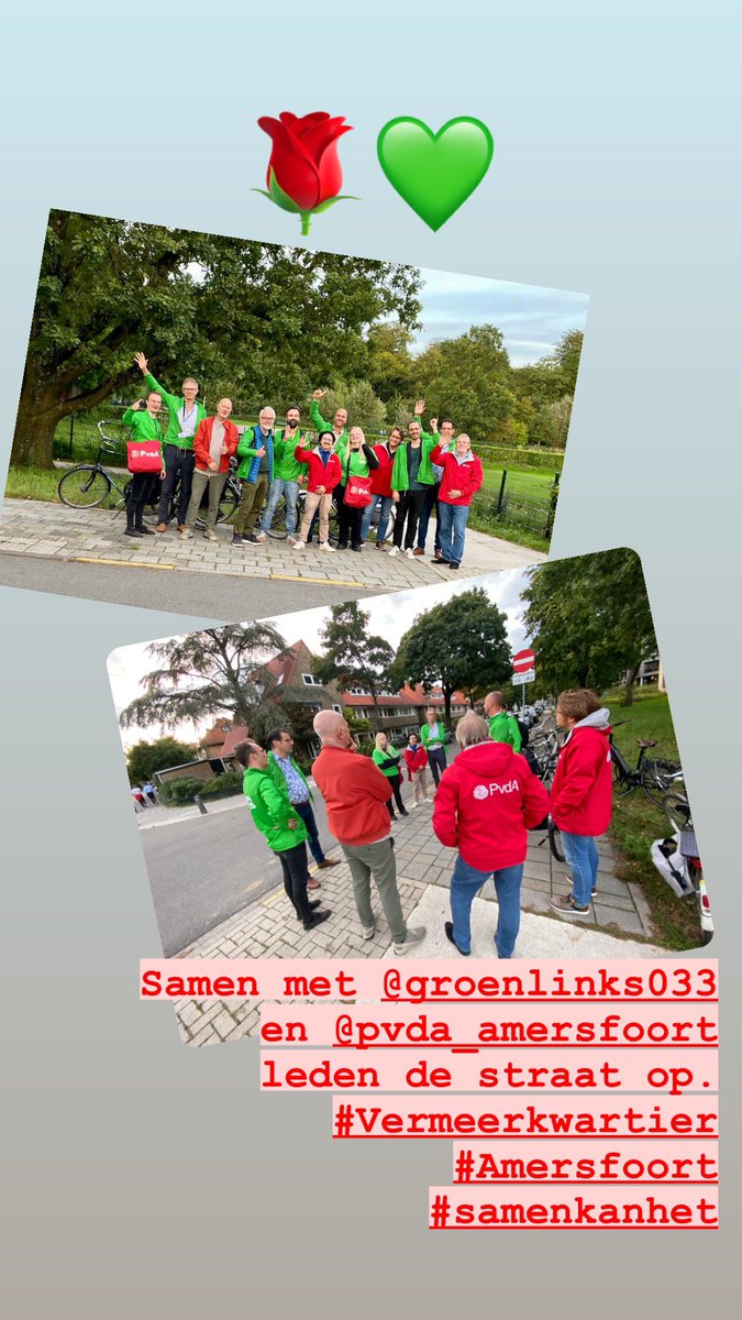 Vanavond weer een leuke huis-aan-huis actie gehad met <a href="/GLAmersfoort/">GroenLinksAmersfoort</a> en <a href="/PvdAAmersfoort/">PvdAmersfoort</a> leden! #SamenKanHet
