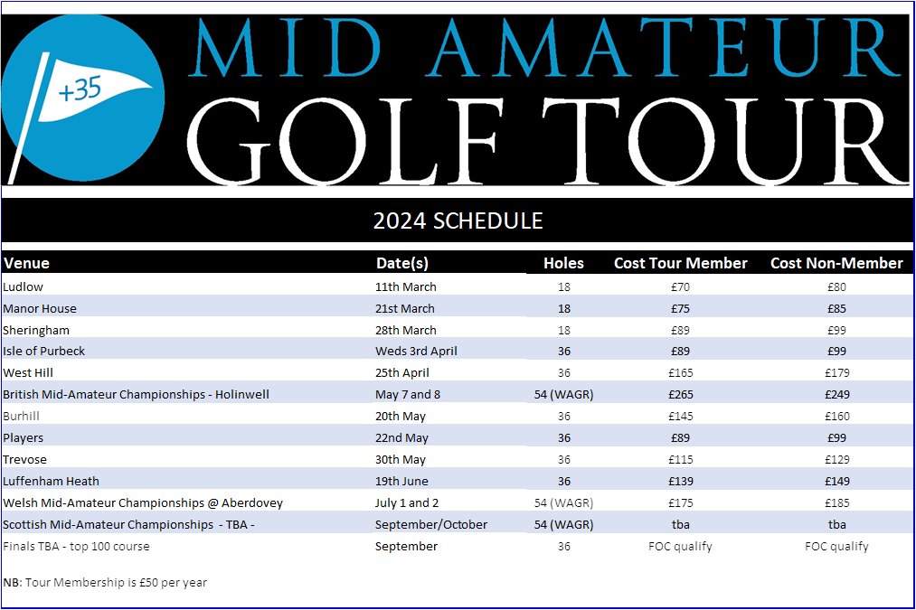 Dear Golfers,
Attached is the revised schedule for next year. There were errors on the previous version... Come and join us at one of the top notch golf courses and compete for the order of Merit.