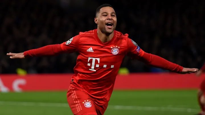 Former #Arsenal man Serge Gnabry puts Bayern Munich 2-0 up against Manchester United in #UCL action tonight ⚽️