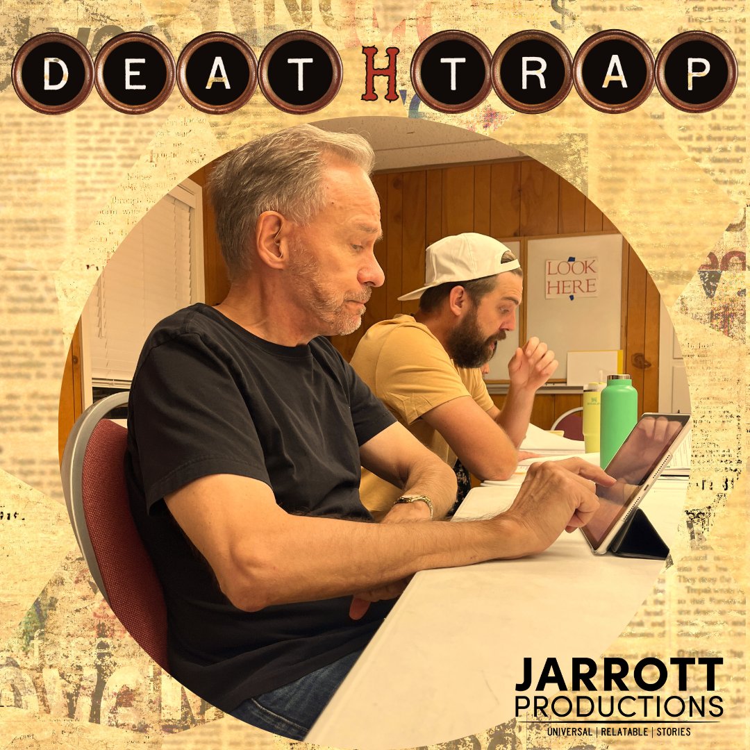 DEATHTRAP rehearsals are underway! We've got that #backtoschool feeling with new #books new #pencils and new #friends in the room! Here are a few #snaps from last night's rehearsal! Tix on sale soon!