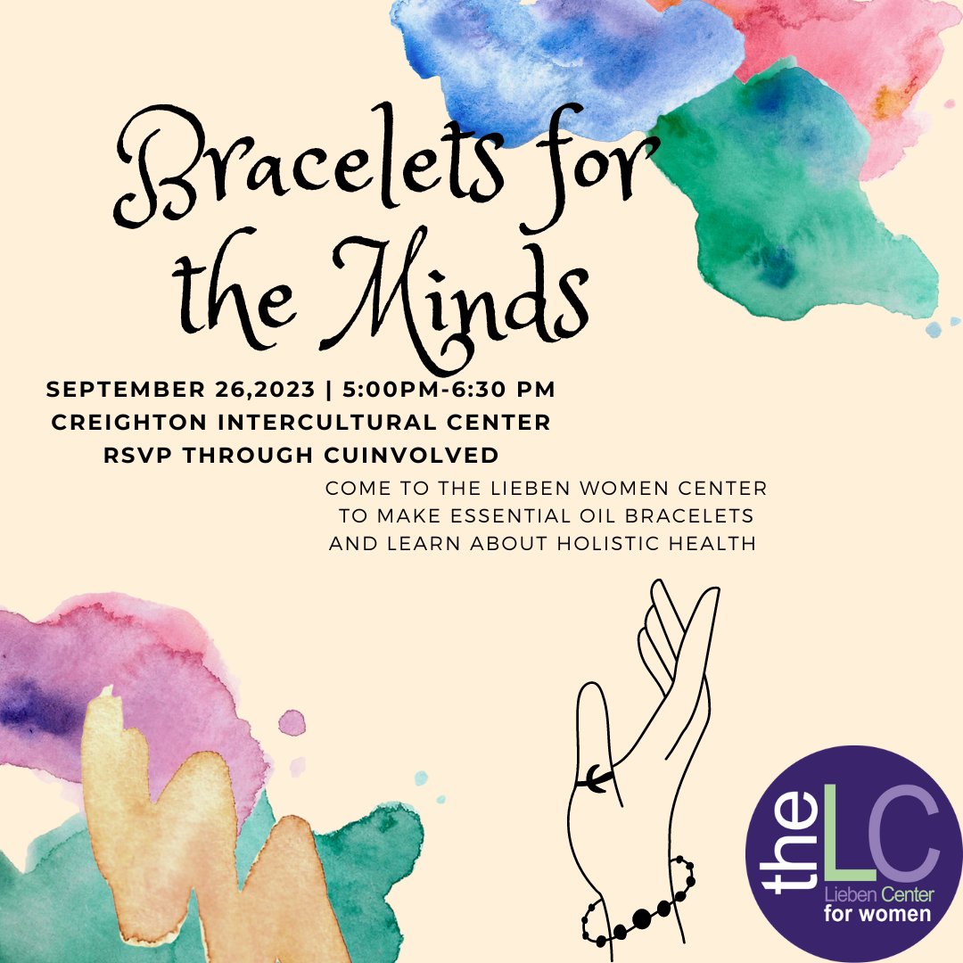 Come join us and make bracelets that ease your mind! Make sure to RSVP through CUinvoled. Can't wait to see you all there!