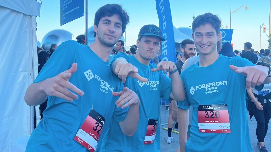 Earlier this month the ForeFront Power run club competed in the annual #SF <a href="/jpmorgan/">J.P. Morgan</a> Corporate Challenge 5K benefitting <a href="/eatlearnplay/">Eat. Learn. Play. Foundation</a>! 

Each year the our team comes together for #JPMCC event day to race, promote fitness, and help support kids across the Bay Area. #WeAreForeFront