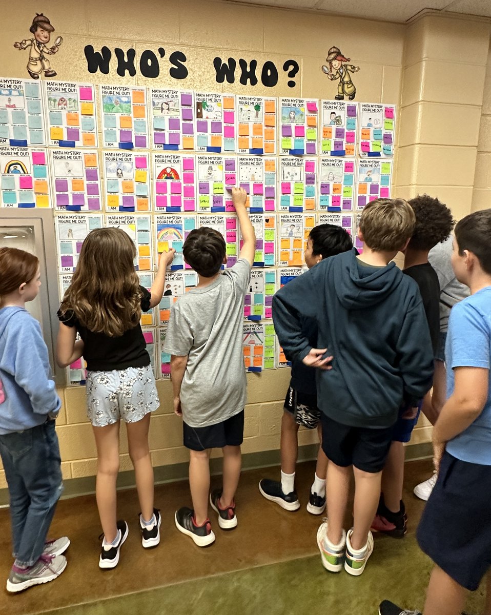 5th-grade students solve multistep equations their classmates created to solve and figure out who's who:
#Chestnutwold_ES