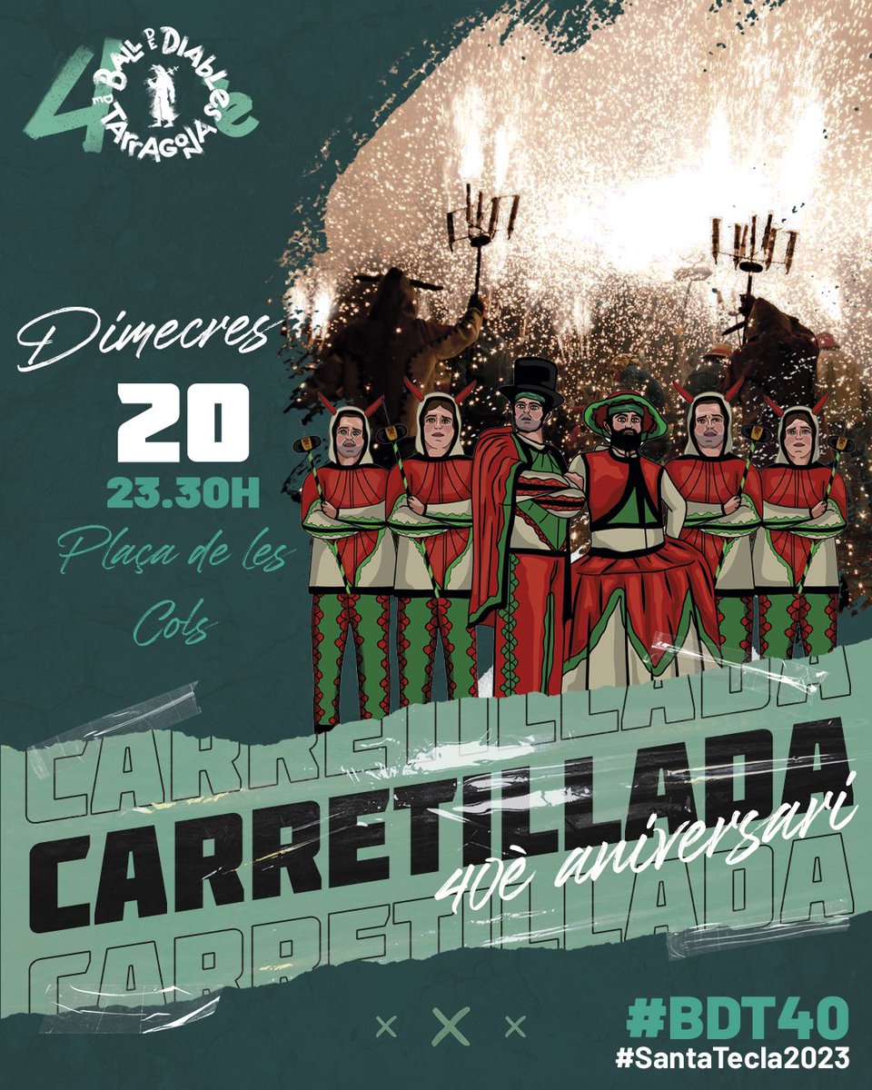 BallDiablesTgn's tweet photo. A les 23.30h, l’infern arriba a la Plaça de les Cols. Celebrem el 40è aniversari com cal! 🎉
#BDT40 #SantaTecla2023 https://t.co/7NfDpzp0my