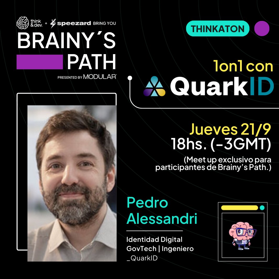 ThinkandDev's tweet photo. Este jueves charlamos con @pialessandri, Director de Ciudadanía Digital, donde gestionan el ecosistema de identidad digital de la ciudad.
Actualmente miBa es la plataforma centralizada de gobierno y se encuentra en proceso de descentralización utilizando QuarkID.
¡Te esperamos! https://t.co/3FwayUrWDt