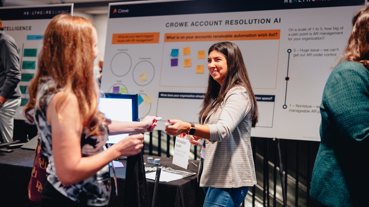CroweUSA's tweet image. What's the hubbub about the #HCSummit Innovation Hub? Attendees saw a sneak peek of up-and-coming Crowe solutions in this immersive experience. #CroweHC