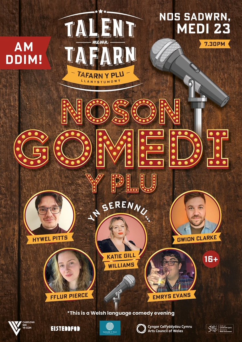 🎤😆😂 Noson Gomedi y Plu!
Nos Sadwrn 23 Medi
7:30pm
Am ddim!

@hywelpitts 
<a href="/itskatiegill/">Katie Gill-Williams</a> 
<a href="/gwionclarke/">Gwion Llyr Clarke</a> 
Fflur Pierce
<a href="/EmrysHobo/">Emrys Hobo</a> 

Dewch yn llu!
#yagym #talentmewntafarn