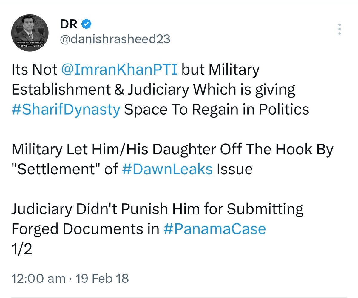 danishrasheed23's tweet photo. @cyalm اسٹیبلشمنٹ نے خاص طور پر #باجوہ_غدار نے ہمیشہ #شریف_خاندان کو بچایا
@MaryamNSharif and @NawazSharifMNS should have been jailed for 7 years for submitting #ForgedDocuments #TrustDeed #QatariLetter in @PkSupremeCourt https://t.co/kLzp8DDrec