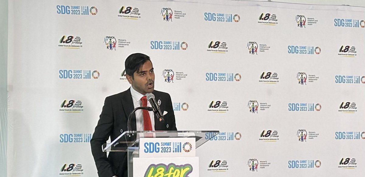 Our amazing colleague young leader ⁦@LeviSingh6⁩ ⁦@SRHRAfricatrust⁩ - has mobilised partners, supported Government ⁦@PresidencyZA⁩ to deliver South Africa’s national adolescent #1point8 SDG Commitment. Thank you Levi for leading #SDGSummit event ⁦@PMNCH⁩