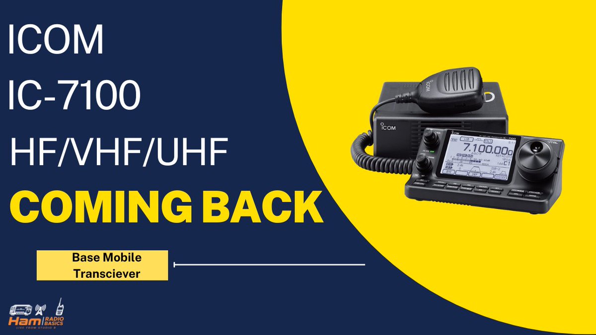 HamRadioBasics's tweet photo. Big news ! Please share !
ICOM IC-7100 Coming Back ! #ICOMIC7100 #IC7100 #ICOMAmerica #ICOMEverywhere https://t.co/khRbAnVb22 via @YouTube https://t.co/lBdPmav7Bl