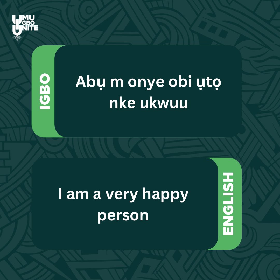 Umu Igbo Unite Ndewo! 🎉

Who's ready to level up their Igbo language skills and have some fun doing it? Join us for the next UIU Igbo language class this Saturday, September 17th, at 12 pm EST.

Remember, only UIU members get the exclusive pass to these FREE Igbo courses.
#UIU