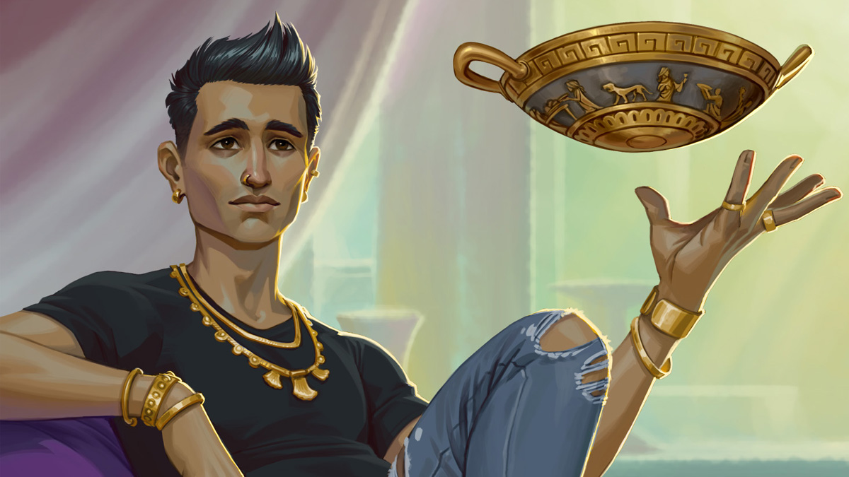 Raise a toast to Mount Olympus’ number one cupbearer (and resident himbo). Meet the mortal pretty boy turned immortal servant boy in #percyjacksonandthechaliceofthegods: di.sn/6004u6JP8