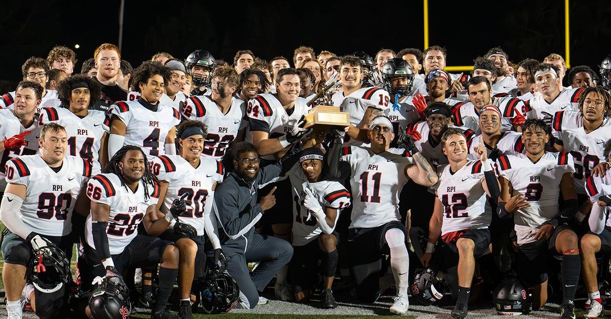 rpi's tweet photo. Congrats to the @RPIFootball team on winning the Transit Trophy for the third straight season this past weekend! https://t.co/ZfxppcGgr8 #LetsGoRed https://t.co/3NJycITUHW
