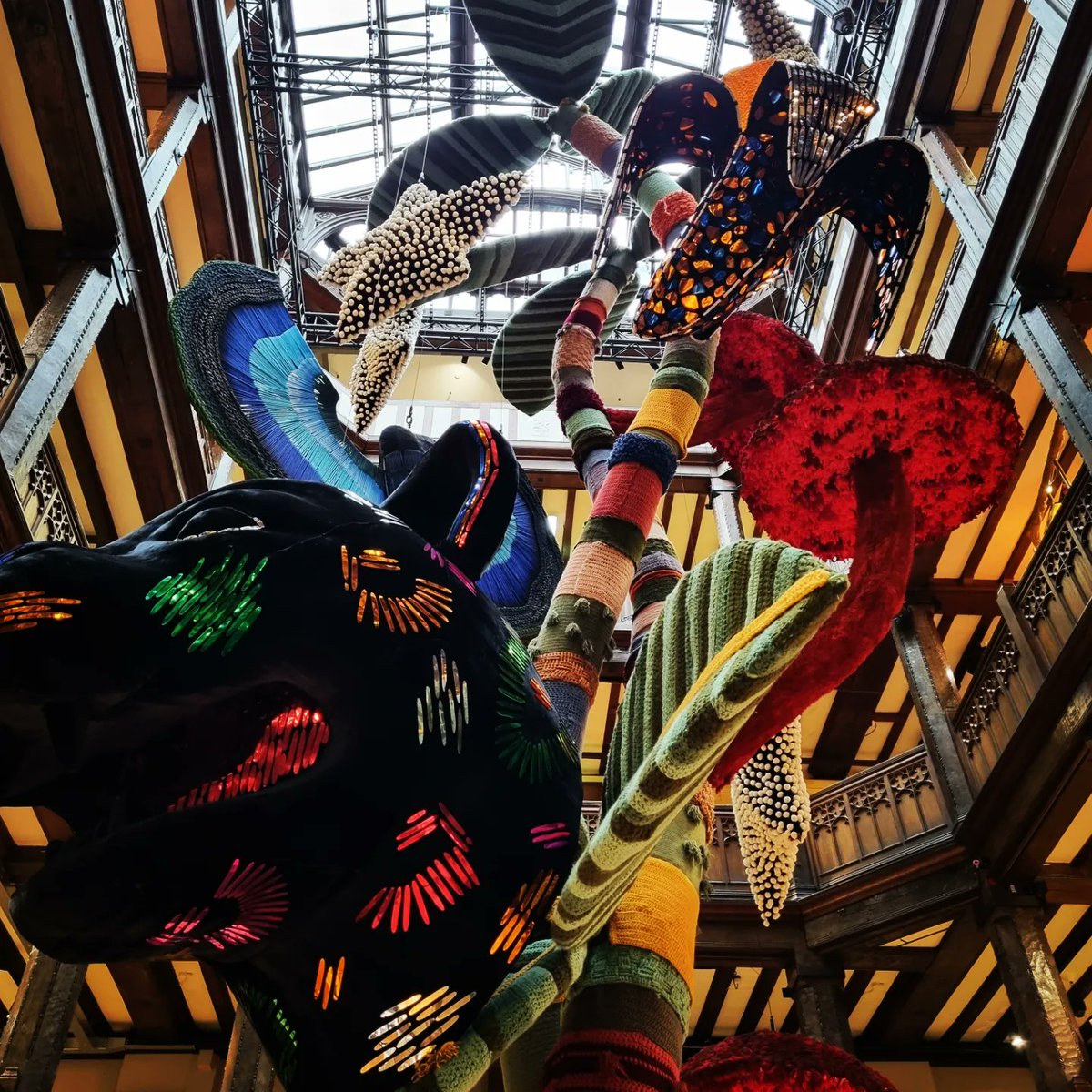 SandHighTex's tweet photo. We also visited Oxford Street and the most beautiful department store there is Liberty London, the Farm Rio installation was rather impressive https://t.co/0M8Isly1gT