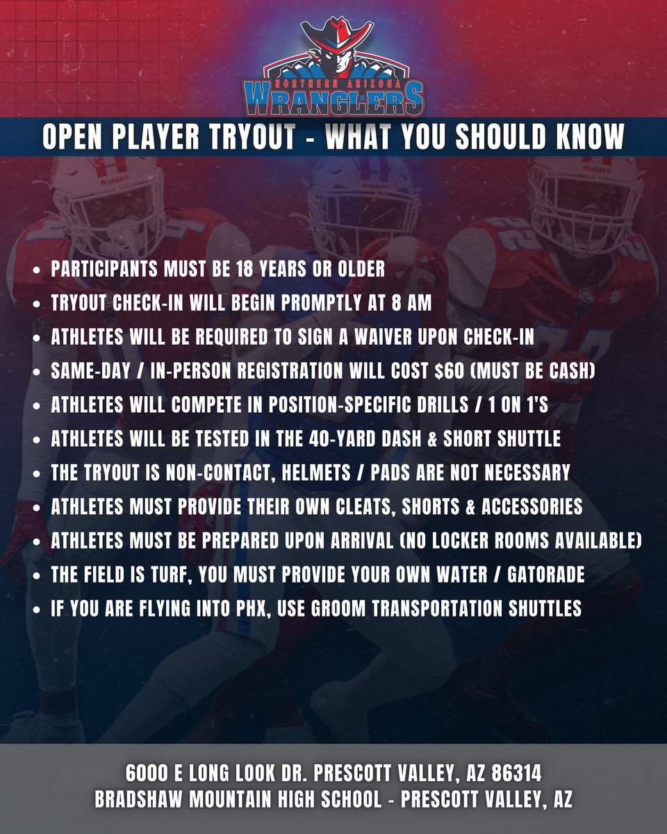 🚨OPEN PLAYER TRYOUT!🚨 We are excited to announce our first open player tryout ahead of the 2024 season! 🤠👀 Scan the QR code or visit the link below to register.

sparkpages.io/cart/2/?i=_VcY…

📸Photos: #BlushingCactusPhotography

<a href="/IndoorFL/">Indoor Football League</a> 
<a href="/FindlayCenter/">Findlay Toyota Center</a>