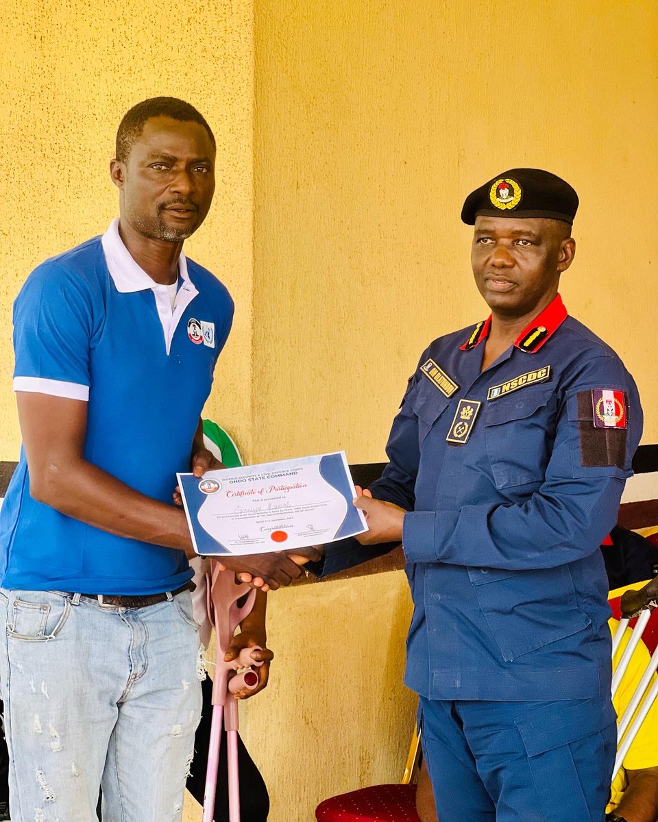 NSCDC_ONDO's tweet photo. practically demonstrated and a sense of inclusion seen given to them.

The celebration of 2023 UN International Day of Peace continues with a Peace walk and Public Lecture.

TOGETHER WE ARE STRONGER ❤️❤️❤️

God bless Nigeria 🇳🇬 
Gof bless NSCDC 🖤🤍❤️
God bless Ondo State ☀️ https://t.co/UimcnbPrnD