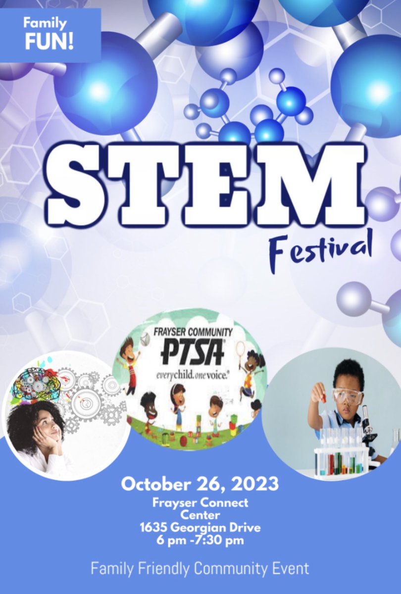 Frayser PTSA STEM Festival Thursday, October 26 at 6p.m. at the Frayser Connect Center‼️

This will be a fun experience for scholars ‼️♥️♥️