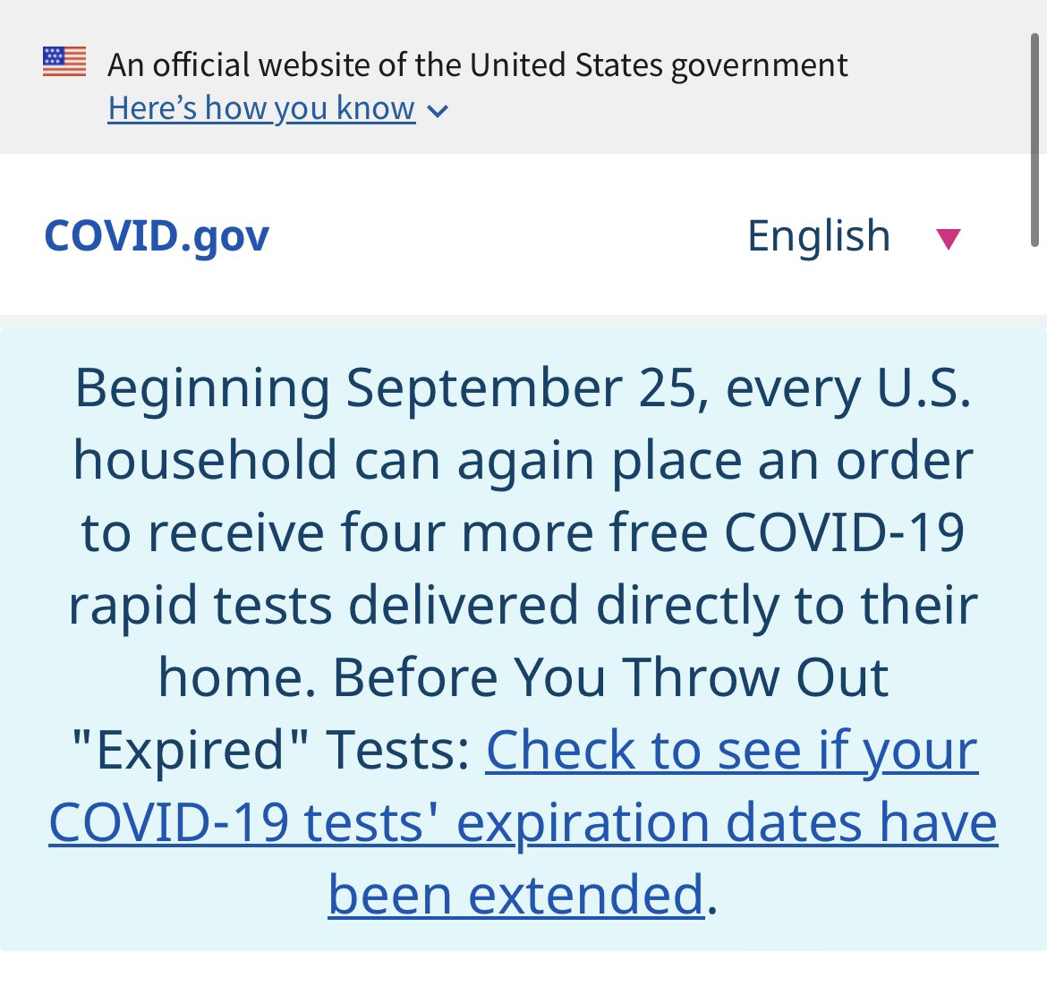 AMAZING—The US government will relaunch a program to provide free #COVID19 home tests starting Monday September 25th, 2023. Officials say the tests are able to detect the latest variants. In other words, the US govt admits that #CovidIsNotOver. The return of the free testing…