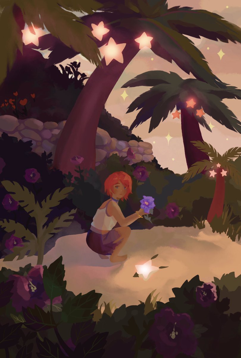 gigiradis's tweet photo. Here’s the piece I made for the @kairizine 🌺 with shiny paopu bc why not 🌟 #kingdomhearts #kh #kairi #fanart https://t.co/kVnexkVQvt