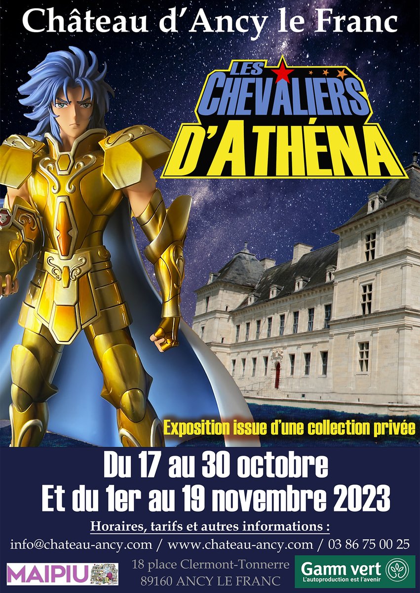L'exposition d'automne 2023 arrive !! la nostalgie est au rendez-vous ! 
Plus d'informations : chateau-ancy.com/fr/exposition-…
#exposition #famille #automne #chateau #weekend #vacances #toussaint #chevalier #nostalgie #manga #anime