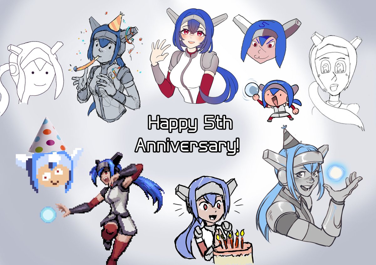 RadicalFishGame's tweet image. Today is #CrossCode&apos;s 5th anniversary! 
We wanted to celebrate the occasion...
with a Drawings and a Blog Post:
radicalfishgames.com/?p=7472

Thanks everyone for playing our little, over-ambitious Action RPG!