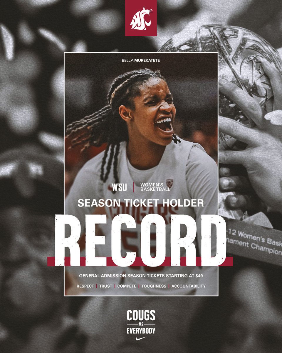 🚨 NEW RECORD ALERT 🚨

Join the REIGNING Pac-12 Champs in Beasley this Season!

🎟️ wsucougars.evenue.net/cgi-bin/ncomme…

#GoCougs