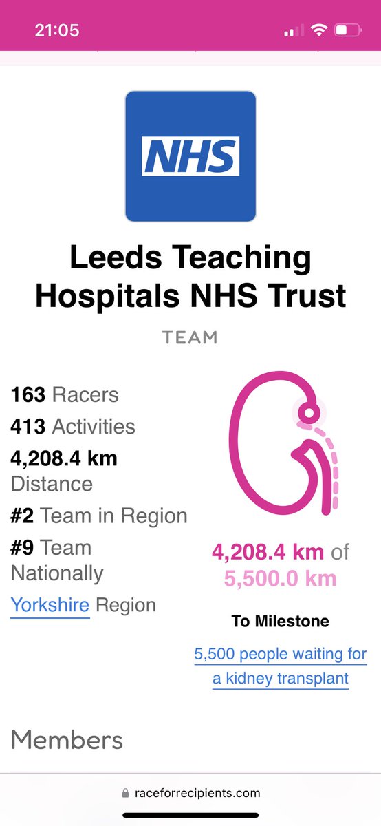 Final push for team Leeds in the #RaceforRecipients ! Currently 2nd for our region & 9th nationally 🙌🏼 next milestone is 5,500km - the number of people waiting for a kidney. Keep going & keep talking about organ donation! #OrganDonationWeek @LeedsHospitals @leeds_liver 🚴🏽‍♀️🏊🏼‍♀️🏃🏾‍♂️🚶🏼‍♀️