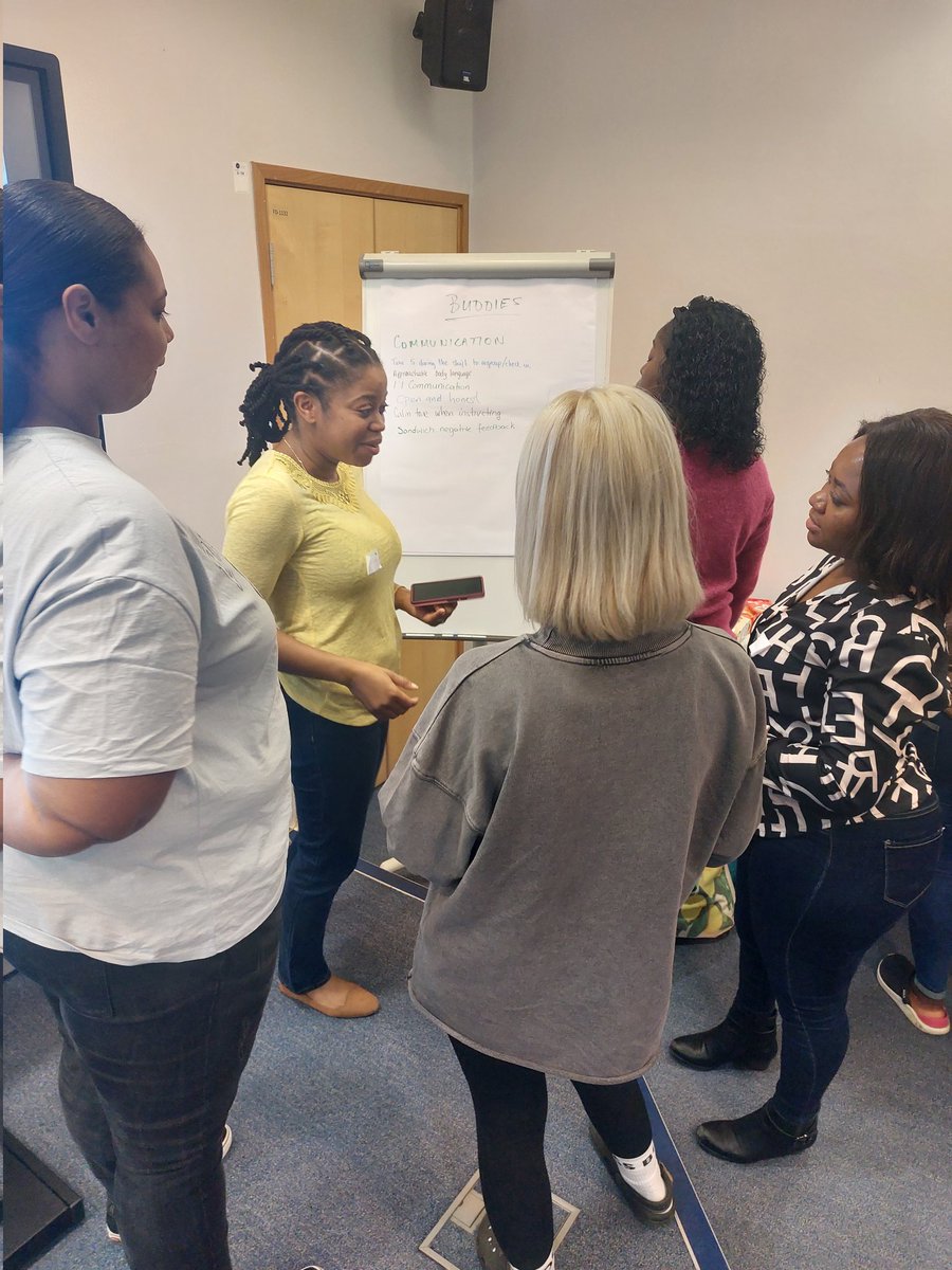 Today's midwifery preceptorship day activities: building marshmallow spaghetti towers, guideline reviews and reflective writing, to name but a few.
We were also visited by <a href="/SandraSMidwife/">Sandra Smith</a> (NHS England), who talked about her journey to becoming a midwife and beyond!  Inspiring 👏
