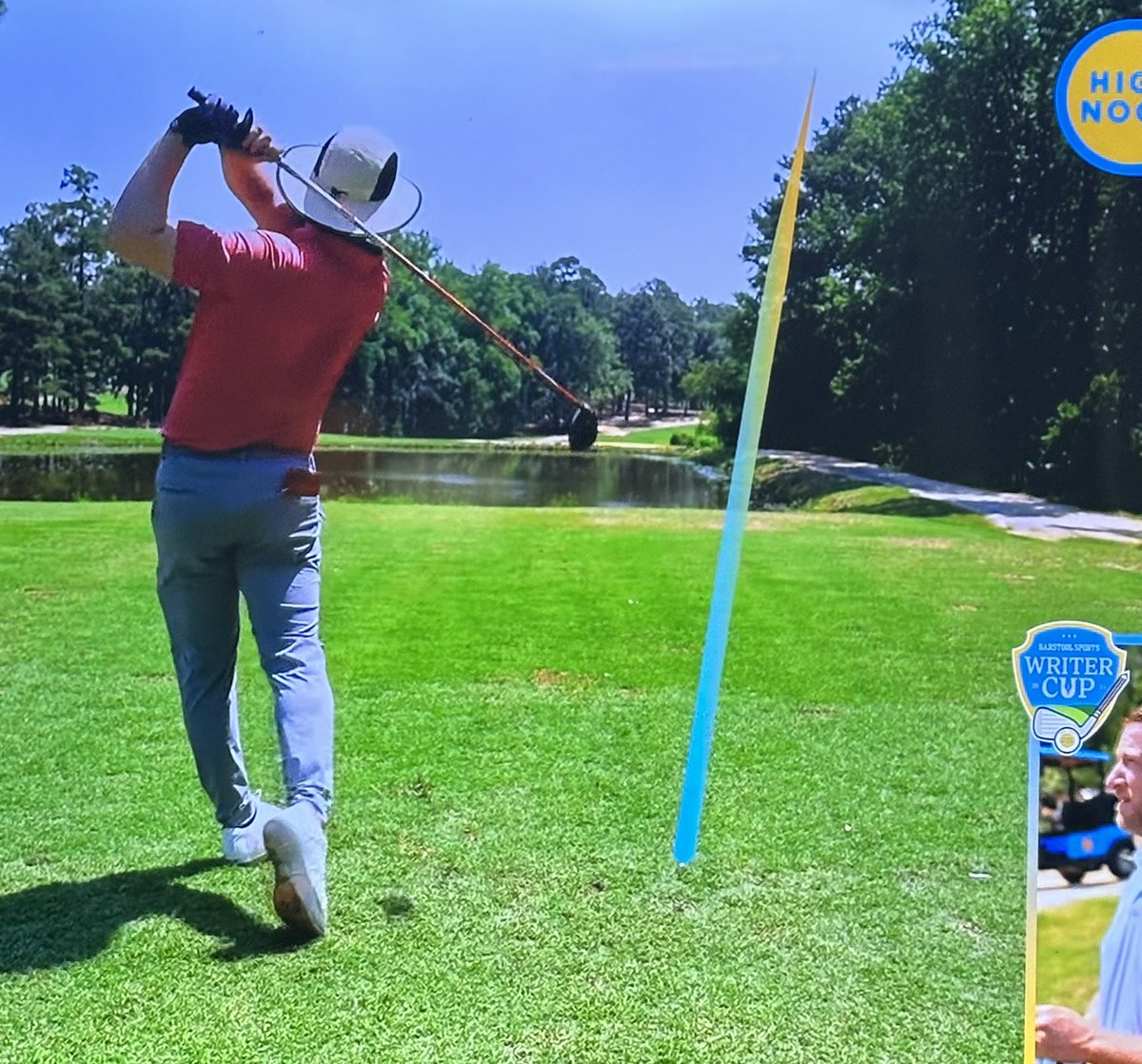 BarstoolToby's tweet photo. @Daniel_Rapaport @stoolpresidente @Jerrythekid21 @PFTCommenter @kirkmin How is the only golf guy in the 4some going to cheat the rules? There were no red stakes on the OB tee shot on the 4th hole, should’ve hit 3 from way further back https://t.co/BomlFXFaTi