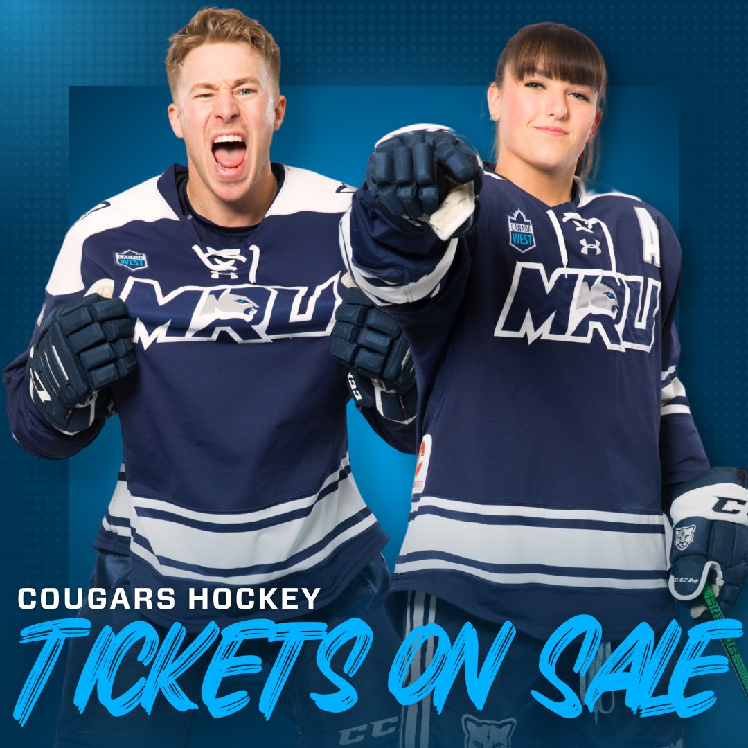 HOCKEY TICKETS ARE ON SALE NOW! 🏒🔥 Head to MRUcougars.com/tickets to grab yours today! #WeAreTheCougars