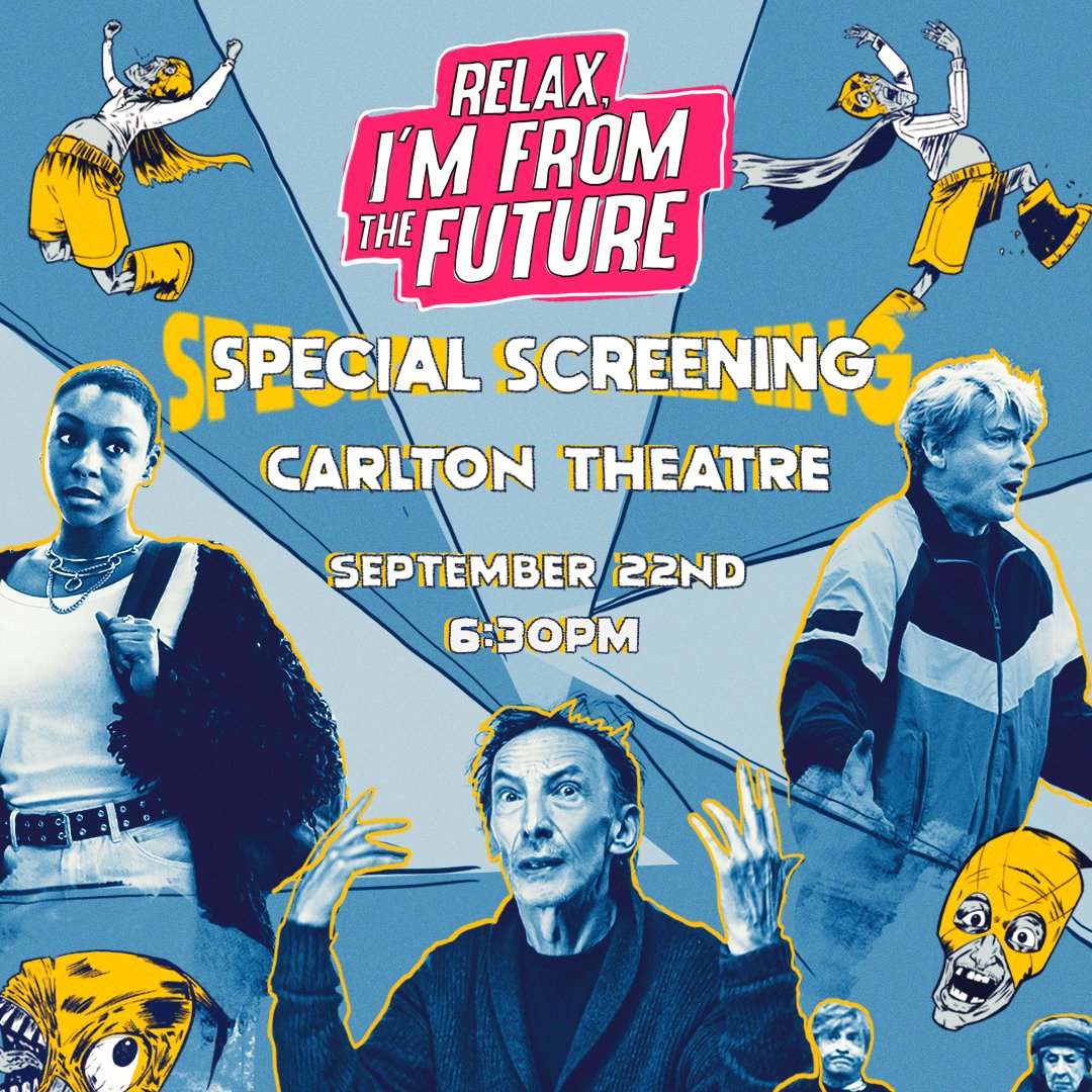 gametheoryfilms's tweet image. TORONTO - join us THIS FRIDAY September 22nd for a sneak peek at RELAX, I'M FROM THE FUTURE

Tickets on sale now! @WangoFilms @rhysiedarby 

Q&amp;amp;A with cast and writer/director @lukecutsvideo

omniwebticketing6.com/imaginecinemas…