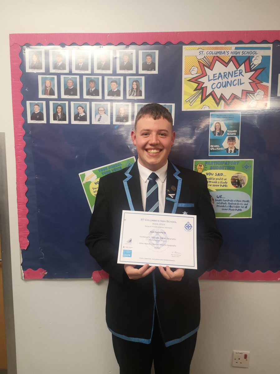 Congratulations to Sean who received the Madden Award for Geography at this evenings <a href="/_stcolumba/">St.Columba's HS, Gourock</a> Senior Awards. Well done Sean, very well deserved <a href="/StColSocialSub/">SCHS Social Subjects</a> #ambition