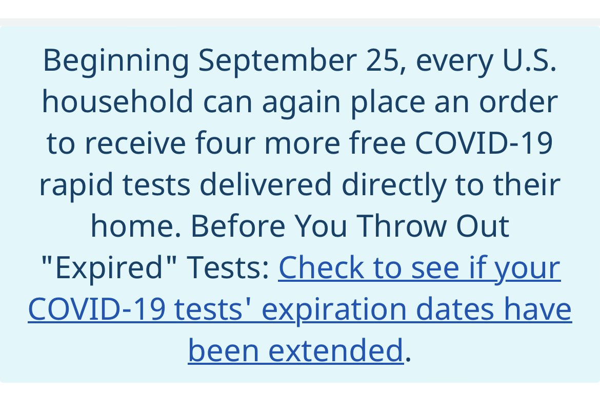 ICYMI, starting Monday you can order free #covid19 tests from the government again. Why does this matter? Because you have to test before you can treat, and treatment can ⬇️ duration of illness, chance of hospitalization, and also long covid.