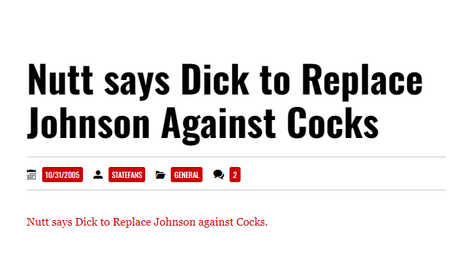 The greatest sports article title of all time. Courtesy of <a href="/spikevegeta/">spikevegeta</a> 's story.