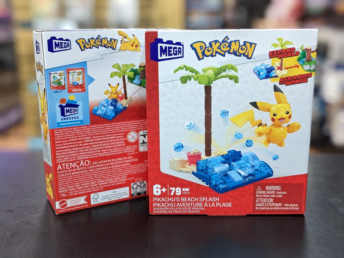 LevelUp_Ent's tweet image. Summer might be coming to an end but this Pikachu can enjoy the beach year round after you make him! #pokemon #megablocks