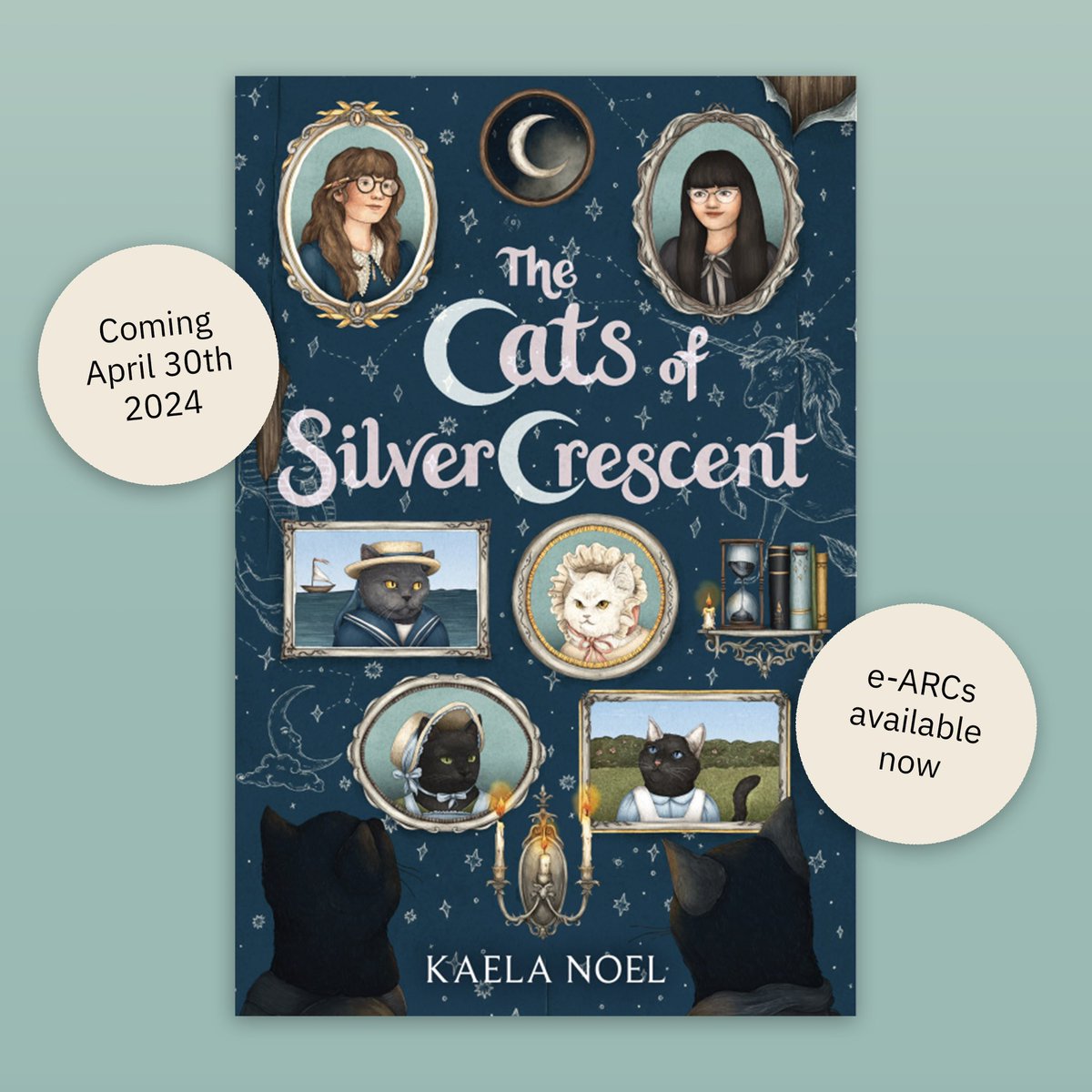 THE CATS OF SILVER CRESCENT pubs on 4/30/24! A spooky #mglit novel about a girl who discovers a family of magical talking cats who need her help to survive—but every enchantment comes at a price. Pre-order: harpercollins.com/products/the-c… E-ARCs available! @NetGalley @edelweiss_squad