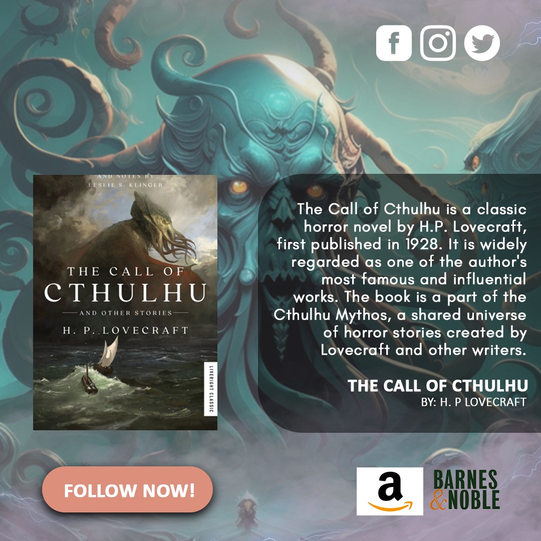 The short story 'The Call of Cthulhu' by #HPLovecraft is a classic example of occult fiction featuring cosmic horror and ancient deities.

Do you know any other good #OccultFiction books? Share them with everyone, and comment below!

#AlanRMartin #Author #Writer #Book