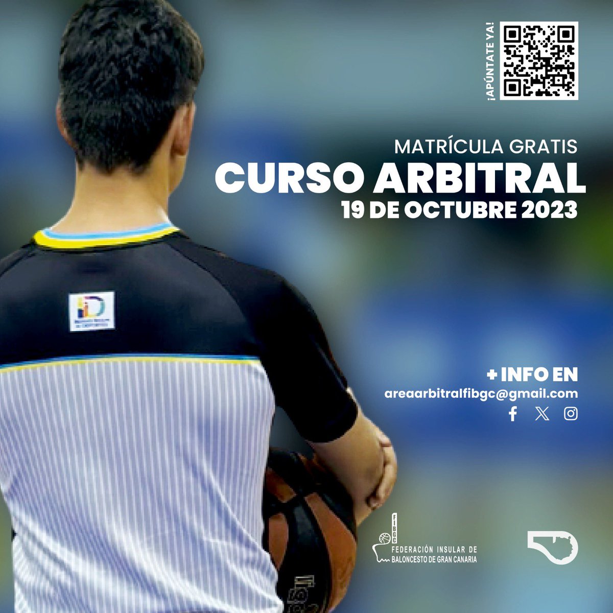 🙋🏽‍♂️¿Alguna vez has pensado en ser árbitro u oficial de mesa? ¿Tienes más de 14 años? Esta es tu oportunidad. 

🆓 Matrícula, silbato y camisa gratuito.

🌐 Rellena el formulario: forms.gle/WDzXqjPmY2zetz…

✉️ ¿Tienes alguna duda? ¡Escríbenos!