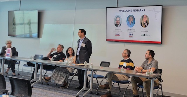SBA_Connecticut's tweet photo. #Exporting + #InternationalFinance powerhouse panel with Steve Semaya, @ctsbdc and District Director @cmeast speaking with CT exporters: 
➡️@Element119
➡️@Control_Station  
➡️@Amodex  
➡️@Hygrade 
Dean Elliot with @UConnBusiness and @MandT_Bank Added further expertise. https://t.co/SiuJJFIOL3