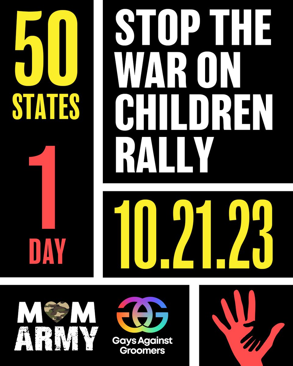 🚨 SAVE THE DATE 🚨

Details &amp; Locations Coming Soon

<a href="/the_MOMArmy/">the.MOMArmy</a> x <a href="/againstgrmrs/">Gays Against Groomers</a> nationwide Stop the War on Children Rally!!