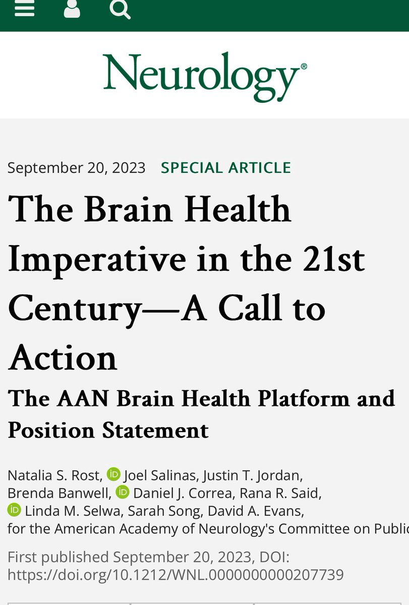 Natalia S. Rost, MD, MPH, FAAN (@nataliarostmd) on Twitter photo 📣 The wait is over <a href="/AANmember/">American Academy of Neurology</a> 👉#BrainHealthPlatform & Position Statement is out 👏
✅ 2+ yrs of dedicated effort & engagement of broad expertise in #BrainHealth across lifespan ☝️🙌
✅ Check out our 3️⃣ ambitious goals ➕ #2050 National Brain Health Vision 🧠 #NeurologyProud 📣 The wait is over <a href="/AANmember/">American Academy of Neurology</a> 👉#BrainHealthPlatform & Position Statement is out 👏
✅ 2+ yrs of dedicated effort & engagement of broad expertise in #BrainHealth across lifespan ☝️🙌
✅ Check out our 3️⃣ ambitious goals ➕ #2050 National Brain Health Vision 🧠 #NeurologyProud