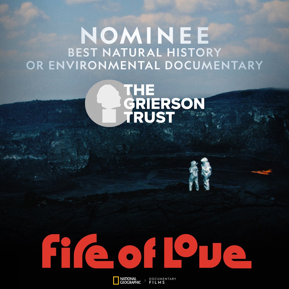Congratulations to #FireofLove, Best Natural History or Environmental Documentary nominee at the #GriersonAwards for its explosive and emotive love story about volcanologists Katia and Maurice Krafft!
