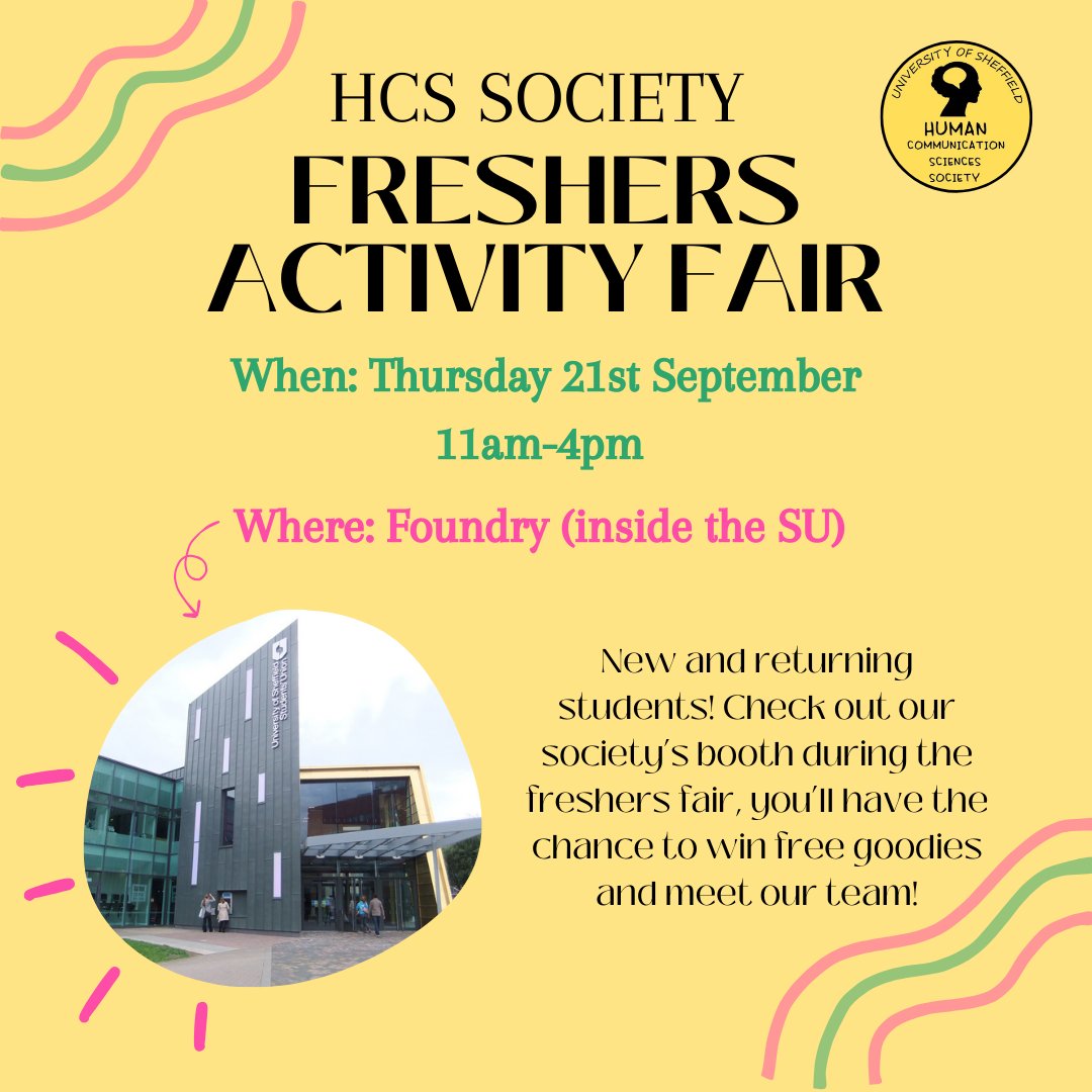 UosHCSsoc's tweet photo. A few of the HCS Committee members will be at the Activities Fair tomorrow to tell you all about our society and our £5.00 membership that can be found through this link:
https://t.co/ScVXzdn5dQ
Spread the word and see you there!! :D https://t.co/hW8pq6F8Pa